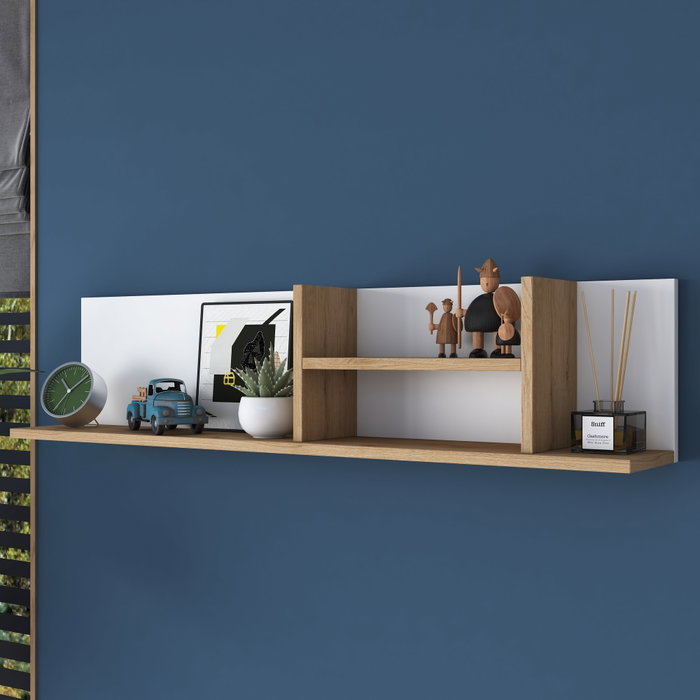 Hanah Home AE103 - 2641 Estantería de Pared Blanco y Nogal Hanah Home AE103 - 2641 Estantería de Pared Blanco y Nogal